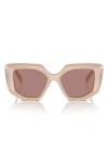 Prada Symbole Geometric Sunglasses, 50mm In Pink/pink Solid