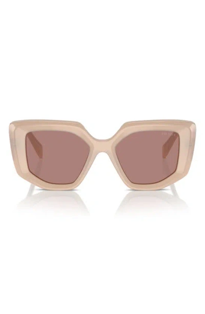 Prada Symbole Geometric Sunglasses, 50mm In Pink/pink Solid