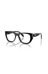 Prada 50mm Irregular Optical Glasses In Black