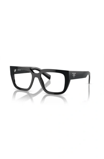 Prada 50mm Irregular Optical Glasses In Black