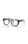 Prada 50mm Irregular Optical Glasses In Black