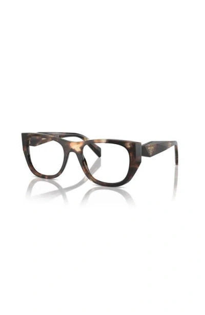 Prada 50mm Irregular Optical Glasses In Black