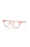 Prada 50mm Irregular Optical Glasses In Gold