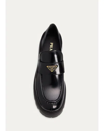 Prada 50mm Leather Loafers In Multi