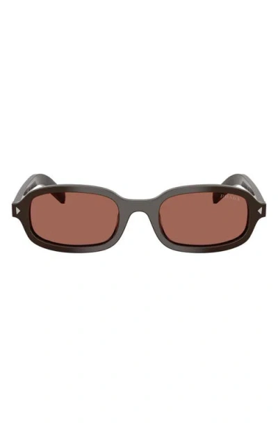 Prada 50mm Oval Sunglasses In Brown