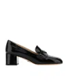 Prada 50mm Triangle-logo Patent Leather Loafers In Black