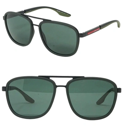 Pre-owned Prada 50x Linea Rossa Sport Black Military Green Sunglasses Rubber Pilot Ps50xs
