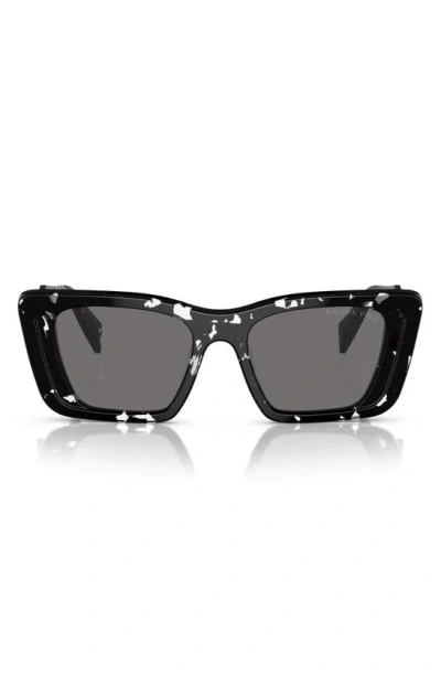 Prada 51mm Butterfly Polarized Sunglasses In Crystal Grey