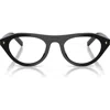 Prada 51mm Irregular Blue Light Blocking Glasses In Black