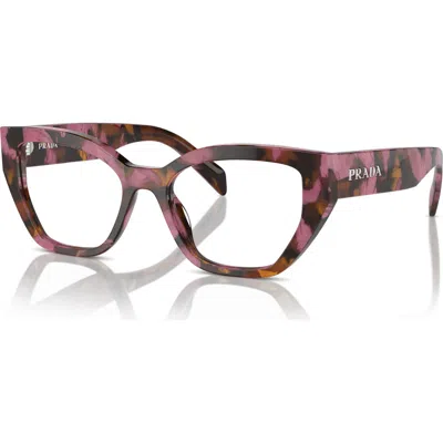 Prada 51mm Irregular Optical Glasses In Multi