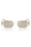 Prada 51mm Mirrored Rectangular Sunglasses In Champagne