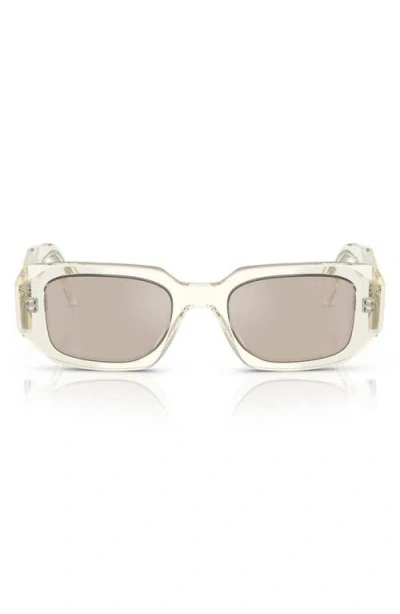 Prada 51mm Mirrored Rectangular Sunglasses In Champagne