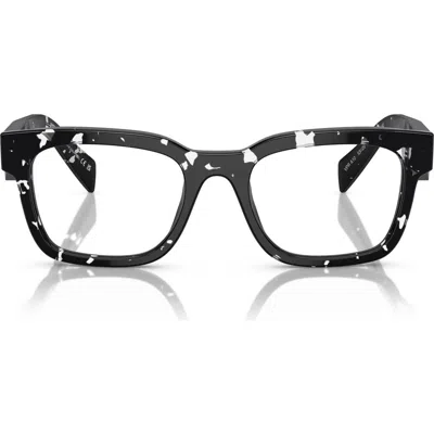 Prada 51mm Pillow Optical Glasses In Black