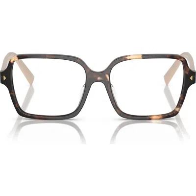 Prada 51mm Pillow Optical Glasses In Brown