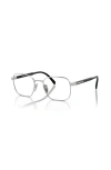 Prada 51mm Rectangle Optical Glasses In Black