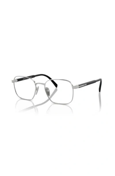 Prada 51mm Rectangle Optical Glasses In Black
