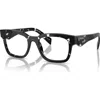 Prada 51mm Rectangle Optical Glasses In Black