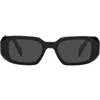 Prada Geometric Rectangle Acetate Sunglasses In Black