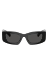Prada 51mm Rectangular Sunglasses In Black