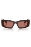 Prada 51mm Rectangular Sunglasses In Brown