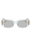 Prada 51mm Rectangular Sunglasses In Clear