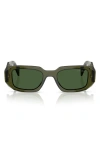 Prada 51mm Rectangular Sunglasses In Dark Green