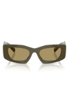 Prada 51mm Rectangular Sunglasses In Green