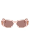 Prada Womens Pink Pr 17ws Rectangular-frame Acetate Sunglasses In Lite Brown