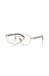 Prada 51mm Round Optical Glasses In Gray