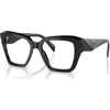 Prada 51mm Square Optical Glasses In Black