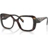 Prada 51mm Square Optical Glasses In Brown