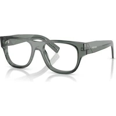 Prada 51mm Square Optical Glasses In Gray