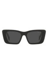 Prada Symbole 51mm Rectangular Sunglasses In Black/dark Grey