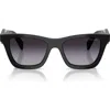 Prada 52mm Butterfly Sunglasses In Black
