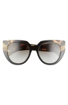 Prada Oversized Acetate Cat-eye Sunglasses In Black/tortoise/grey Gradient