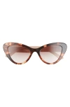 Prada 52mm Cat Eye Sunglasses In Brown Grad