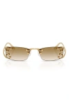 Prada 52mm Gradient Rectangular Sunglasses In Metallic