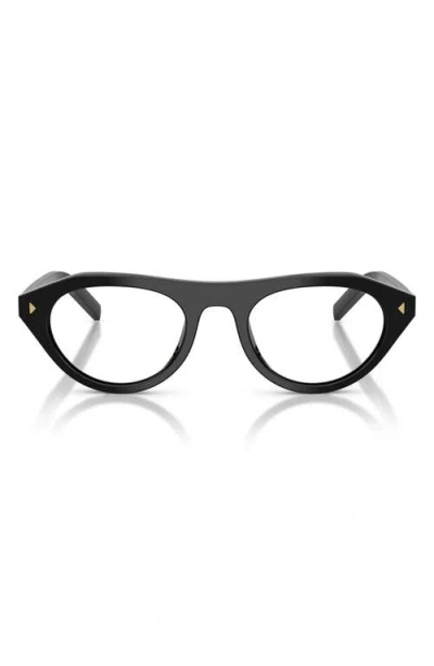 Prada 52mm Irregular Blue Light Blocking Glasses In Neutral