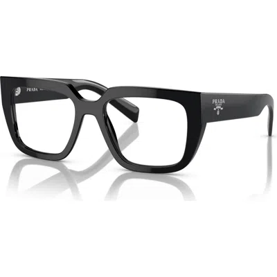 Prada 52mm Irregular Optical Glasses In Black