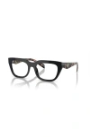 Prada 52mm Irregular Optical Glasses In Black