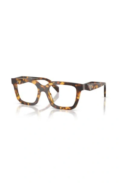 Prada 52mm Irregular Optical Glasses In Brown