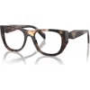 Prada 52mm Irregular Optical Glasses In Brown