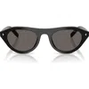 Prada Womens Black Pr B15s Oval-frame Acetate Sunglasses