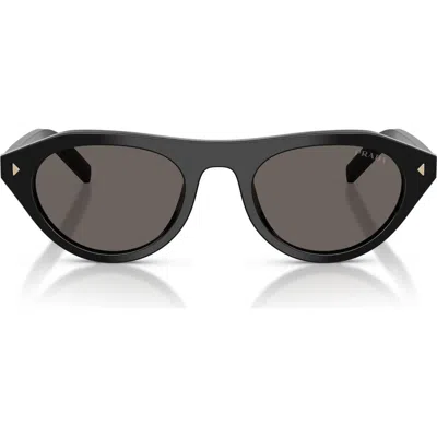 Prada Womens Black Pr B15s Oval-frame Acetate Sunglasses