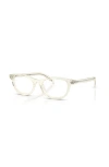 Prada 52mm Oval Optical Glasses In Transparent