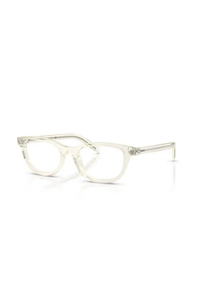 Prada 52mm Oval Optical Glasses In Brown