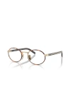 Prada 52mm Oval Optical Glasses In Gold