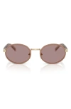 Prada Womens Brown Pr B56s Round-frame Metal Sunglasses In Brown
