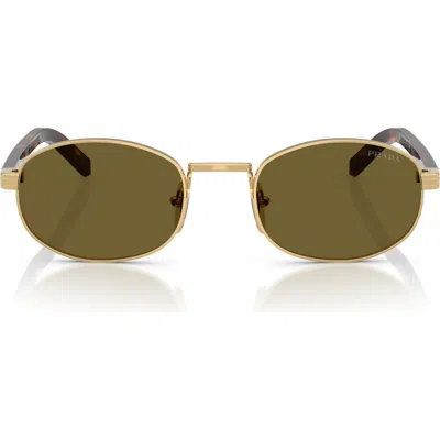 Prada 52mm Oval Sunglasses In Gold