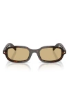 Prada 0pr D06s Rectangular Tortoiseshell Sunglasses In Metallic